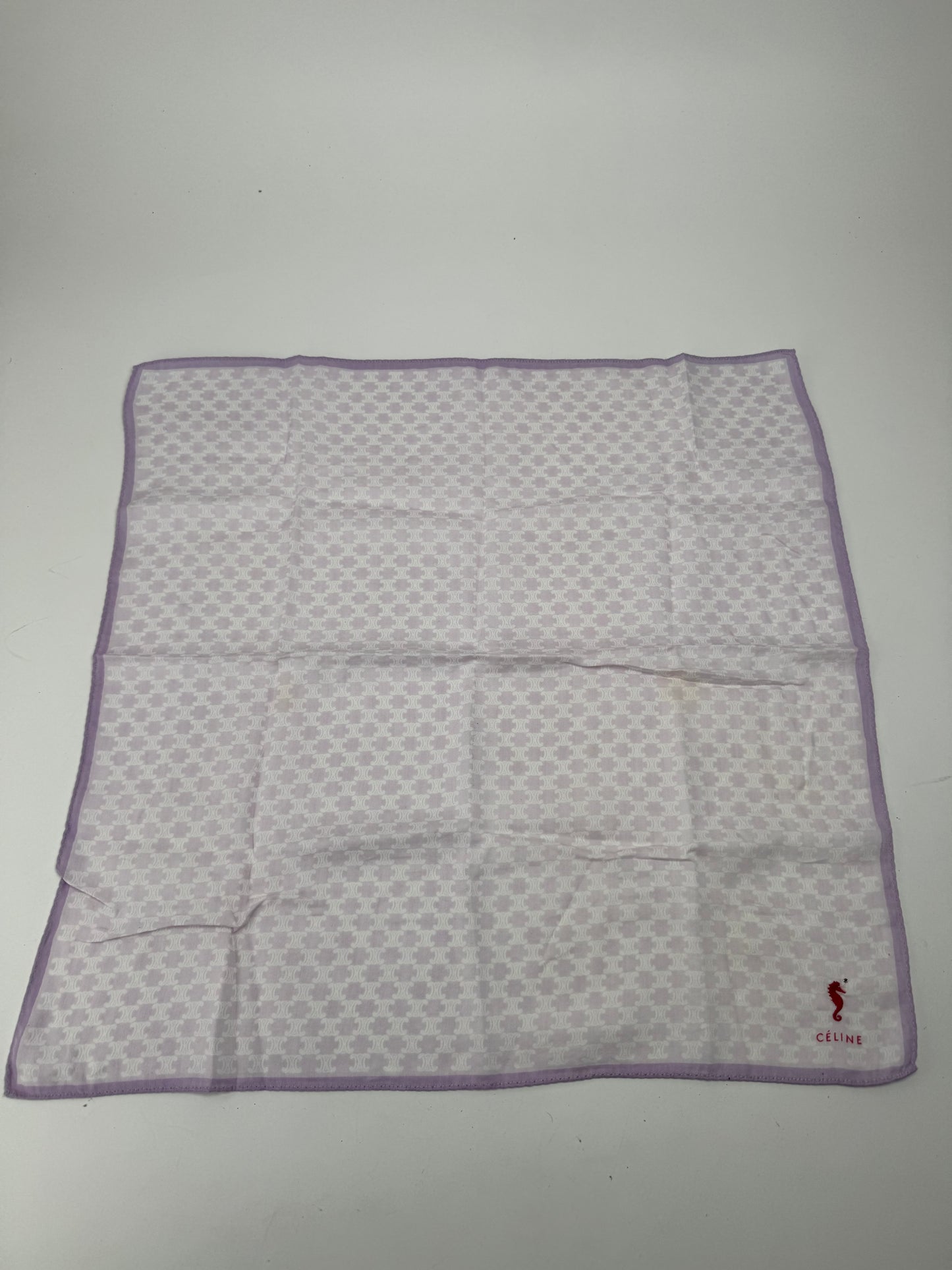 Vintage Celine Paris Monogram Scarf beige purple