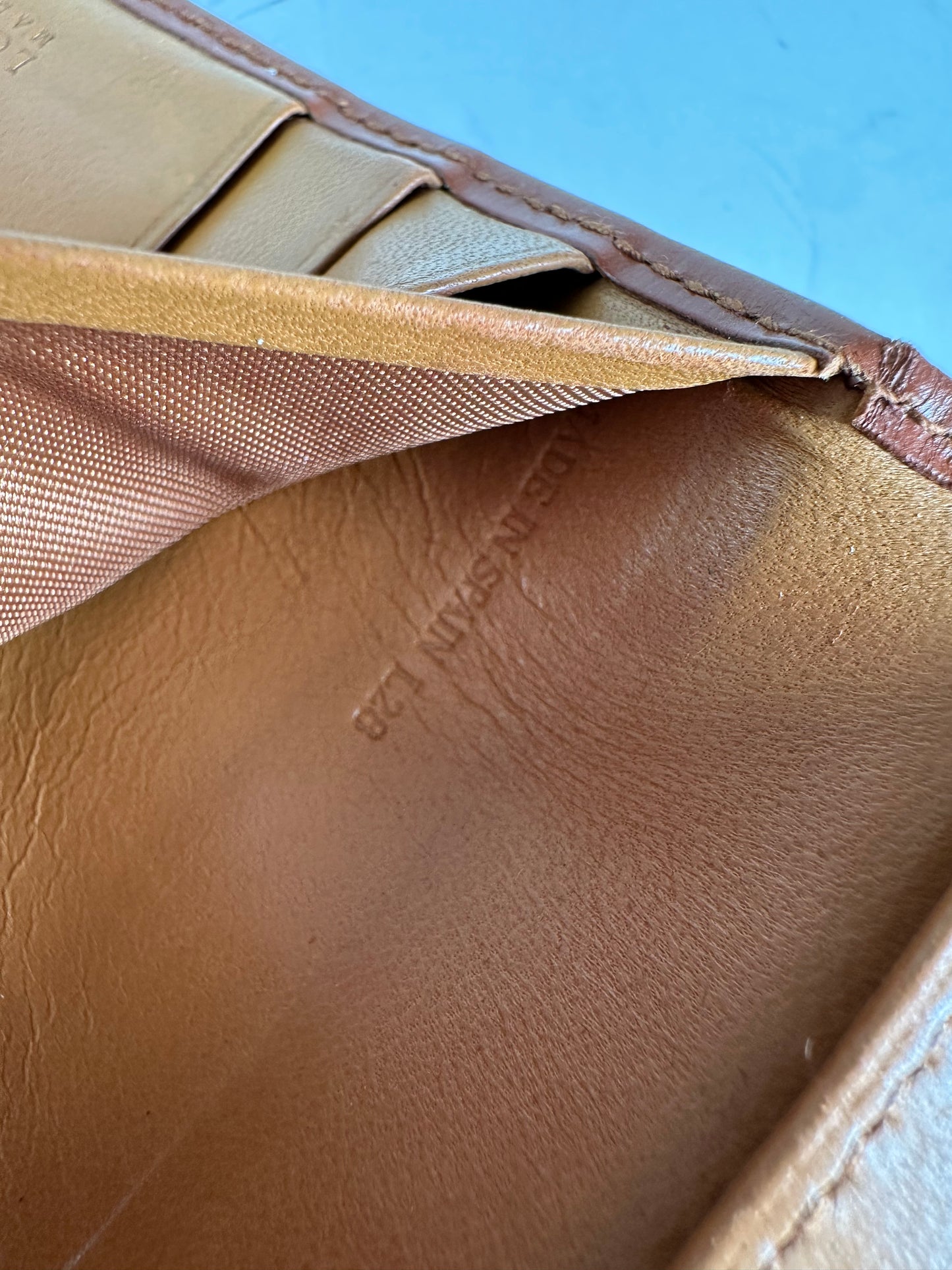 Vintage Yves Saint Laurent Smooth Leather Wallet Brown Gold