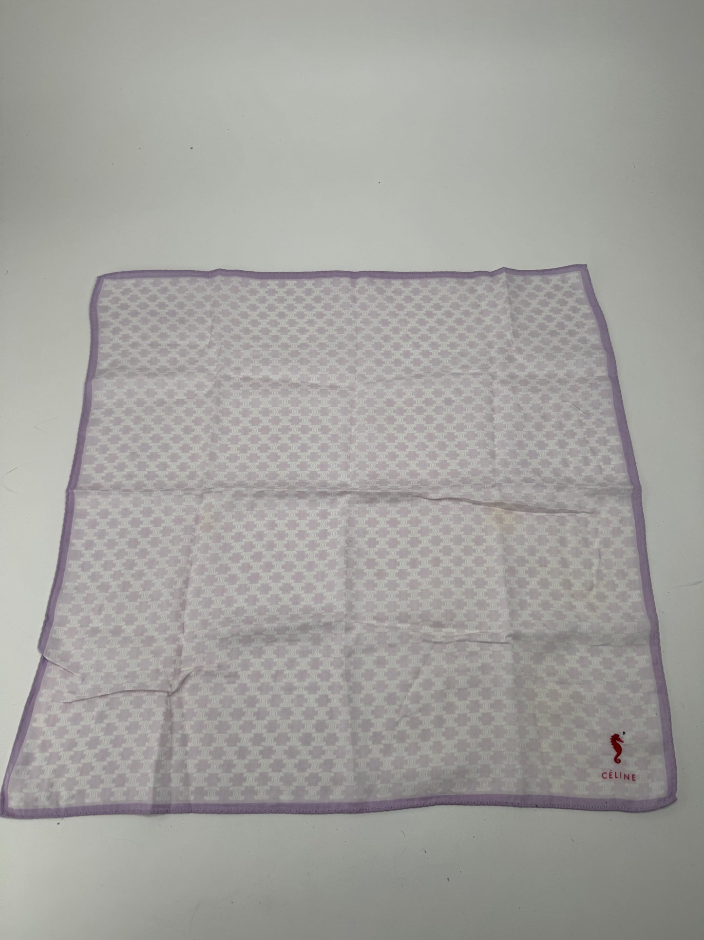 Vintage Celine Paris Monogram Scarf beige purple