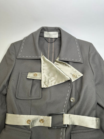 Vintage Stella McCartney Wool Satin Blazer Grey Silver M