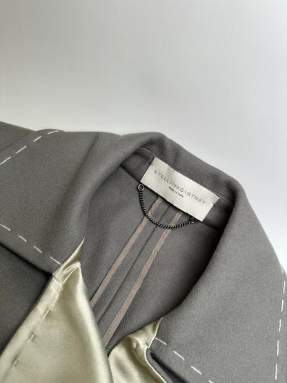 Vintage Stella McCartney Wool Satin Blazer Grey Silver M