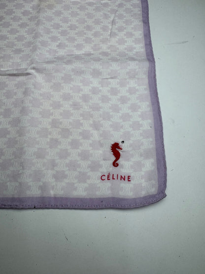 Vintage Celine Paris Monogram Scarf beige purple