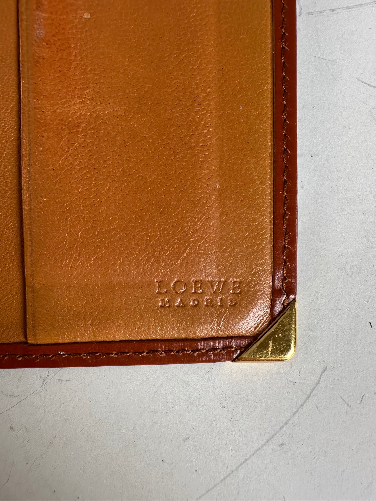 Vintage Yves Saint Laurent Smooth Leather Wallet Brown Gold