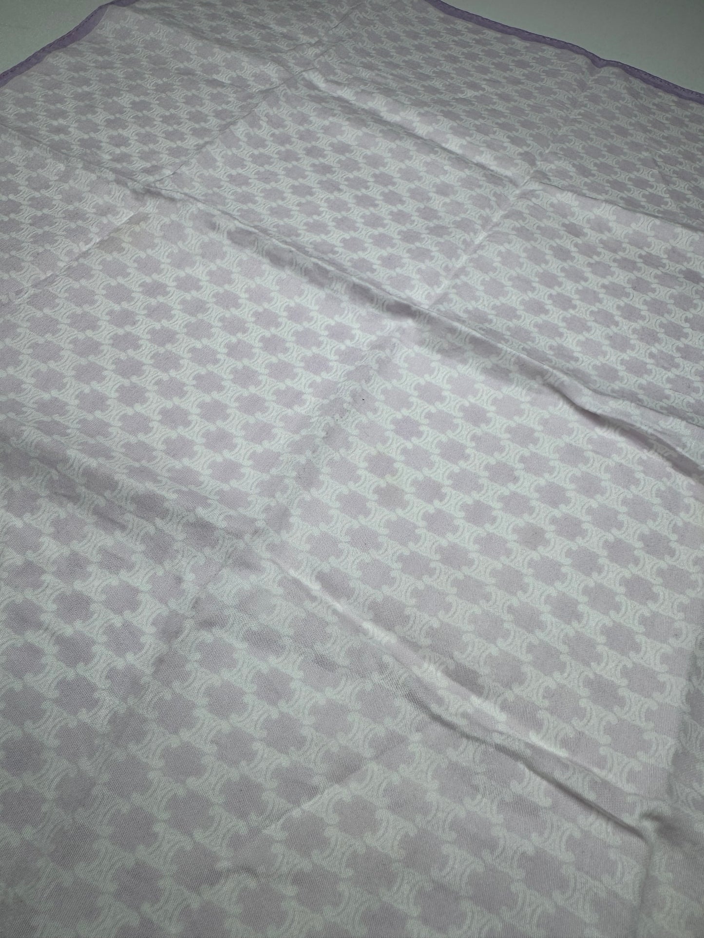 Vintage Celine Paris Monogram Scarf beige purple