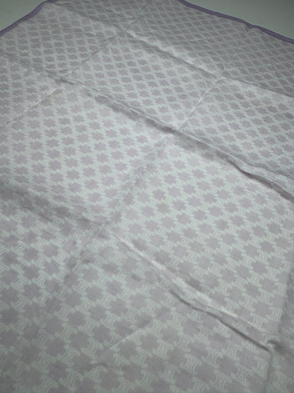 Vintage Celine Paris Monogram Scarf beige purple