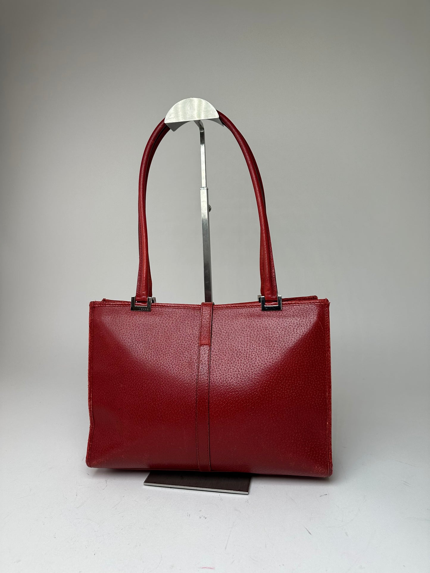 Vintage Gucci Jackie Pigskin Leather Shoulder Bag Red