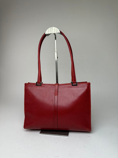 Vintage Gucci Jackie Pigskin Leather Shoulder Bag Red