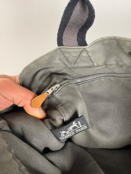 Vintage Hermes Shopper Bag Grey