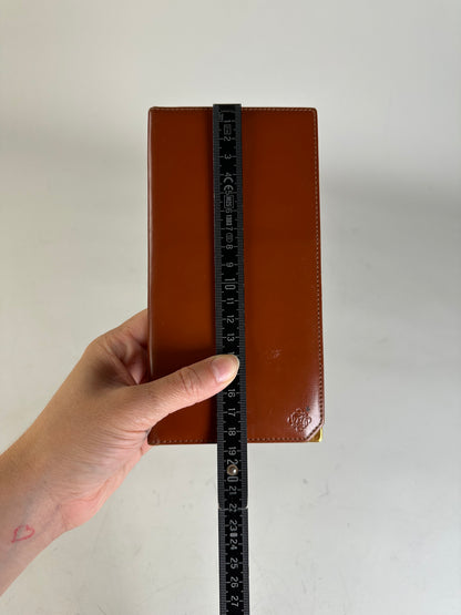 Vintage Yves Saint Laurent Smooth Leather Wallet Brown Gold