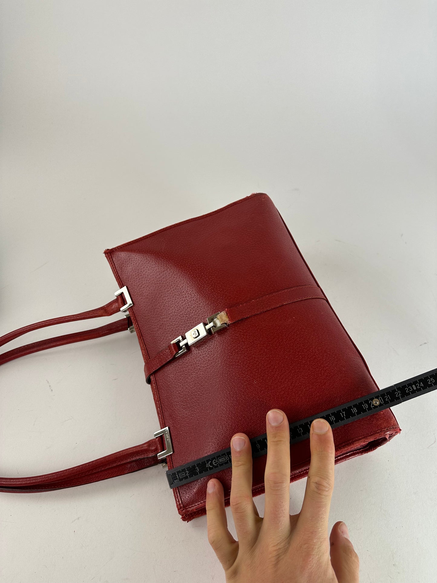 Vintage Gucci Jackie Pigskin Leather Shoulder Bag Red