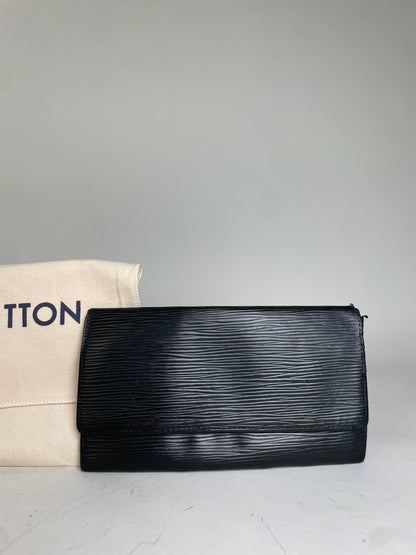Vintage Louis Vuitton Epi Leather Clutch Black Silver