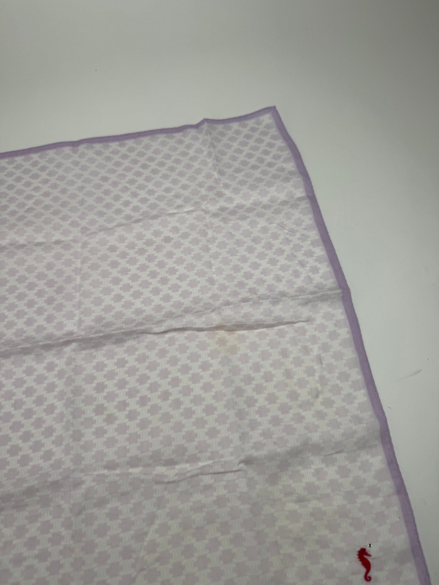 Vintage Celine Paris Monogram Scarf beige purple