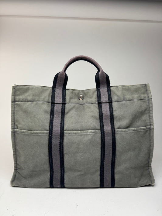 Sac cabas Hermès vintage gris