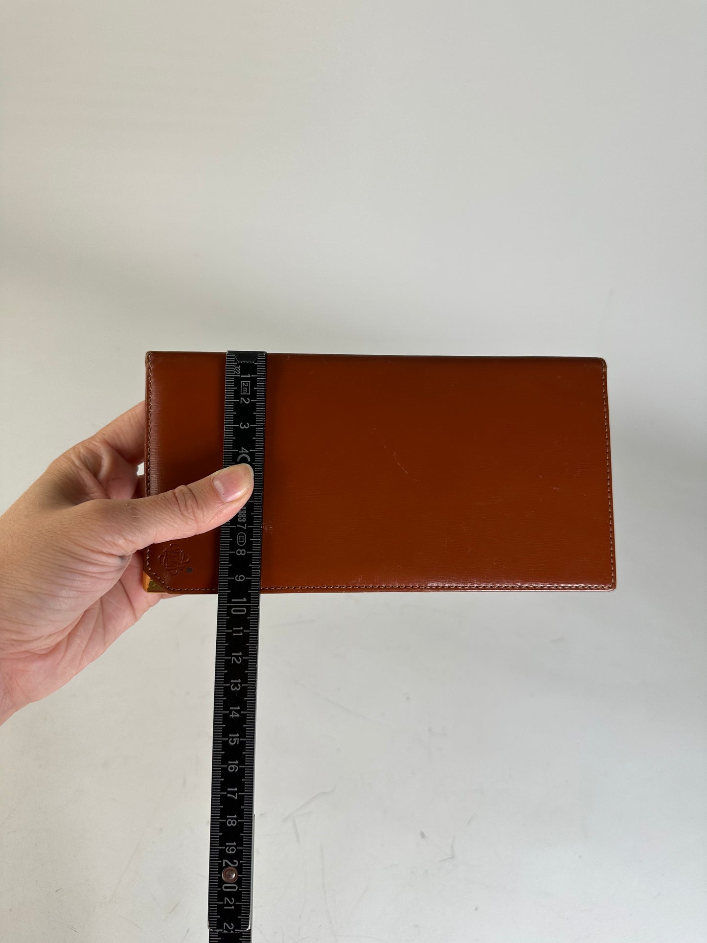 Vintage Yves Saint Laurent Smooth Leather Wallet Brown Gold