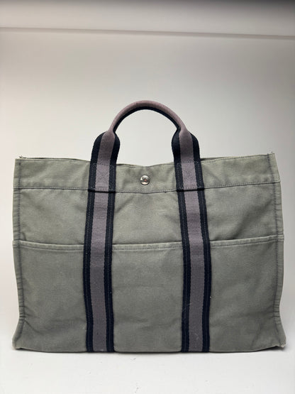 Vintage Hermes Shopper Bag Grey