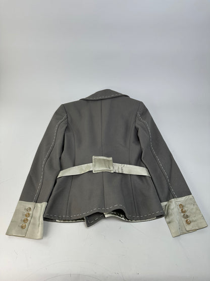 Vintage Stella McCartney Wool Satin Blazer Grey Silver M