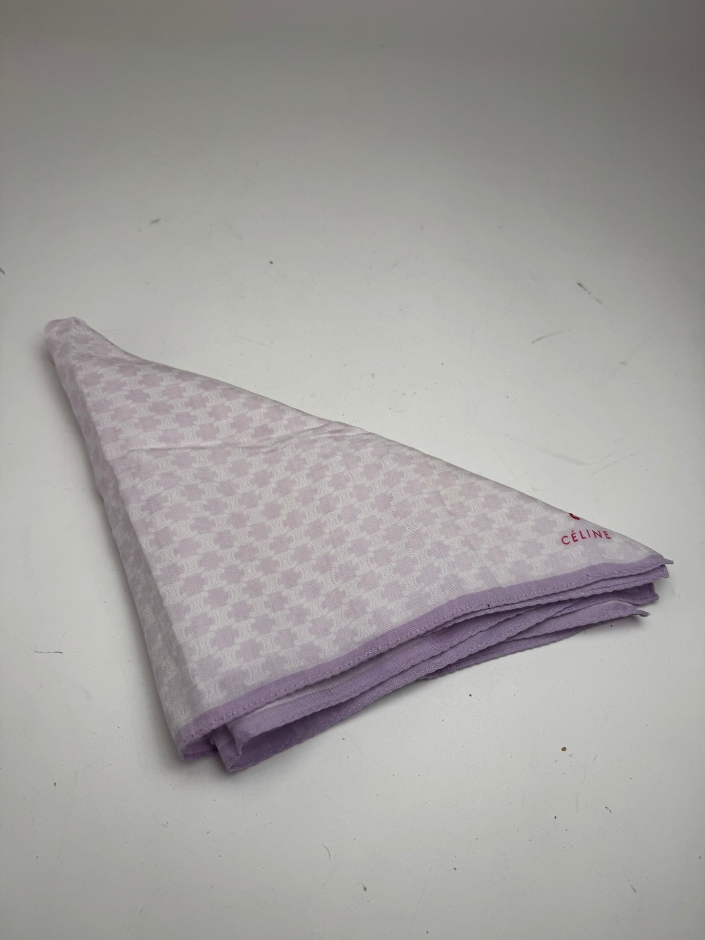 Vintage Celine Paris Monogram Scarf beige purple