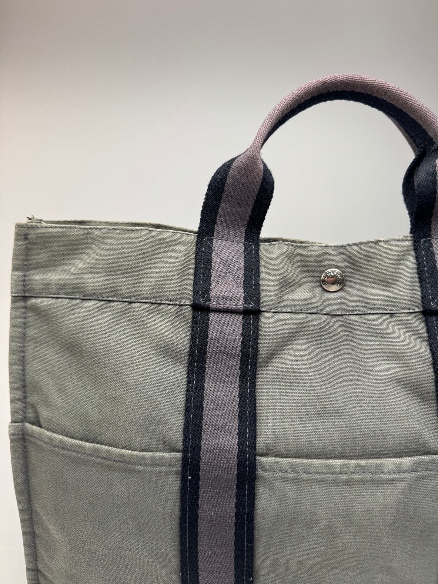 Vintage Hermes Shopper Bag Grey