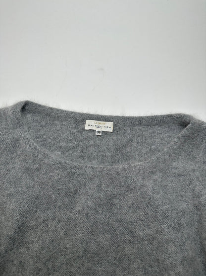 Vintage Balenciaga La Mode Angora Wool Knit Pullover Grey M