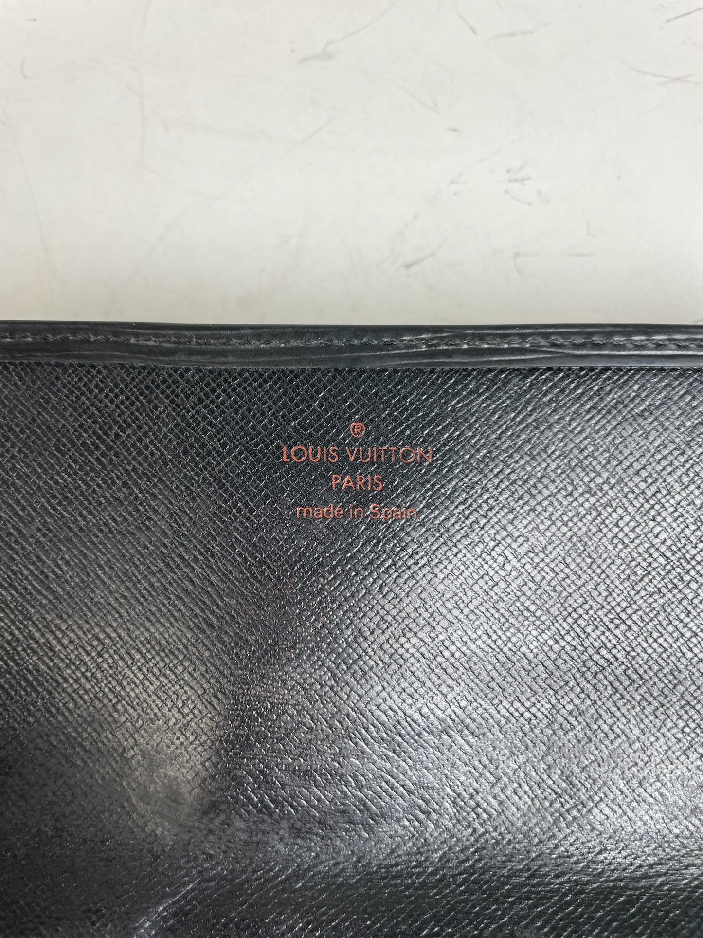 Vintage Louis Vuitton Epi Leather Clutch Black Silver
