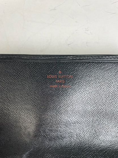 Vintage Louis Vuitton Epi Leather Clutch Black Silver