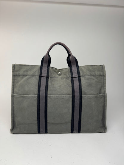 Vintage Hermes Shopper Bag Grey