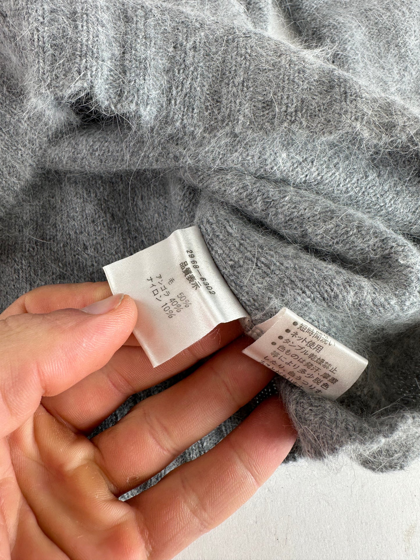 Vintage Balenciaga La Mode Angora Wool Knit Pullover Grey M