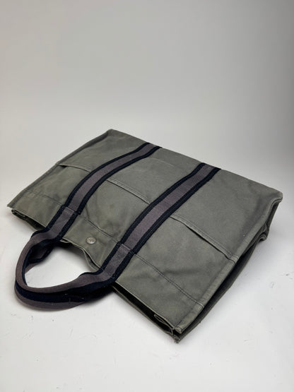 Vintage Hermes Shopper Bag Grey