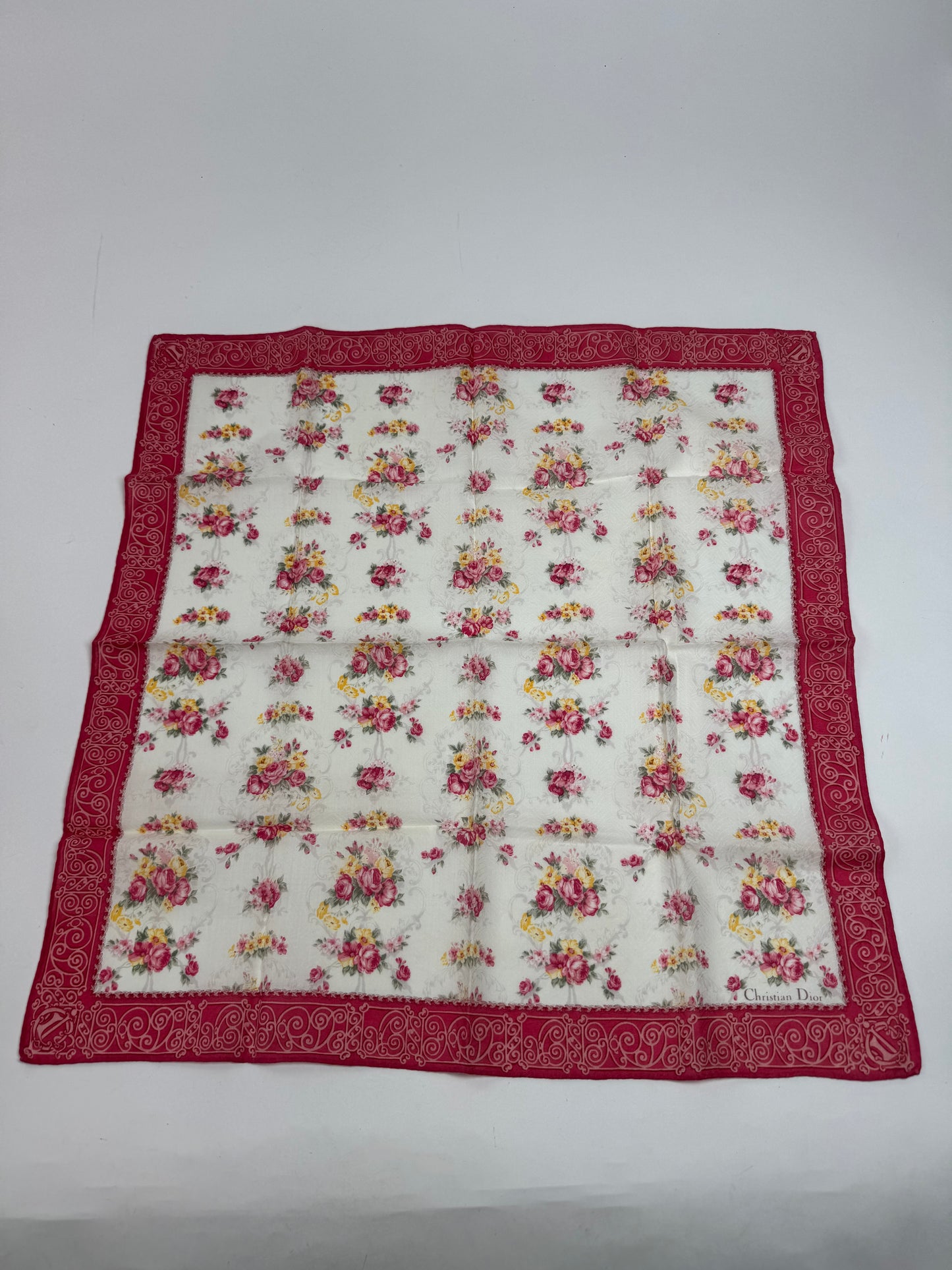 Vintage Dior Floral Silk scarf