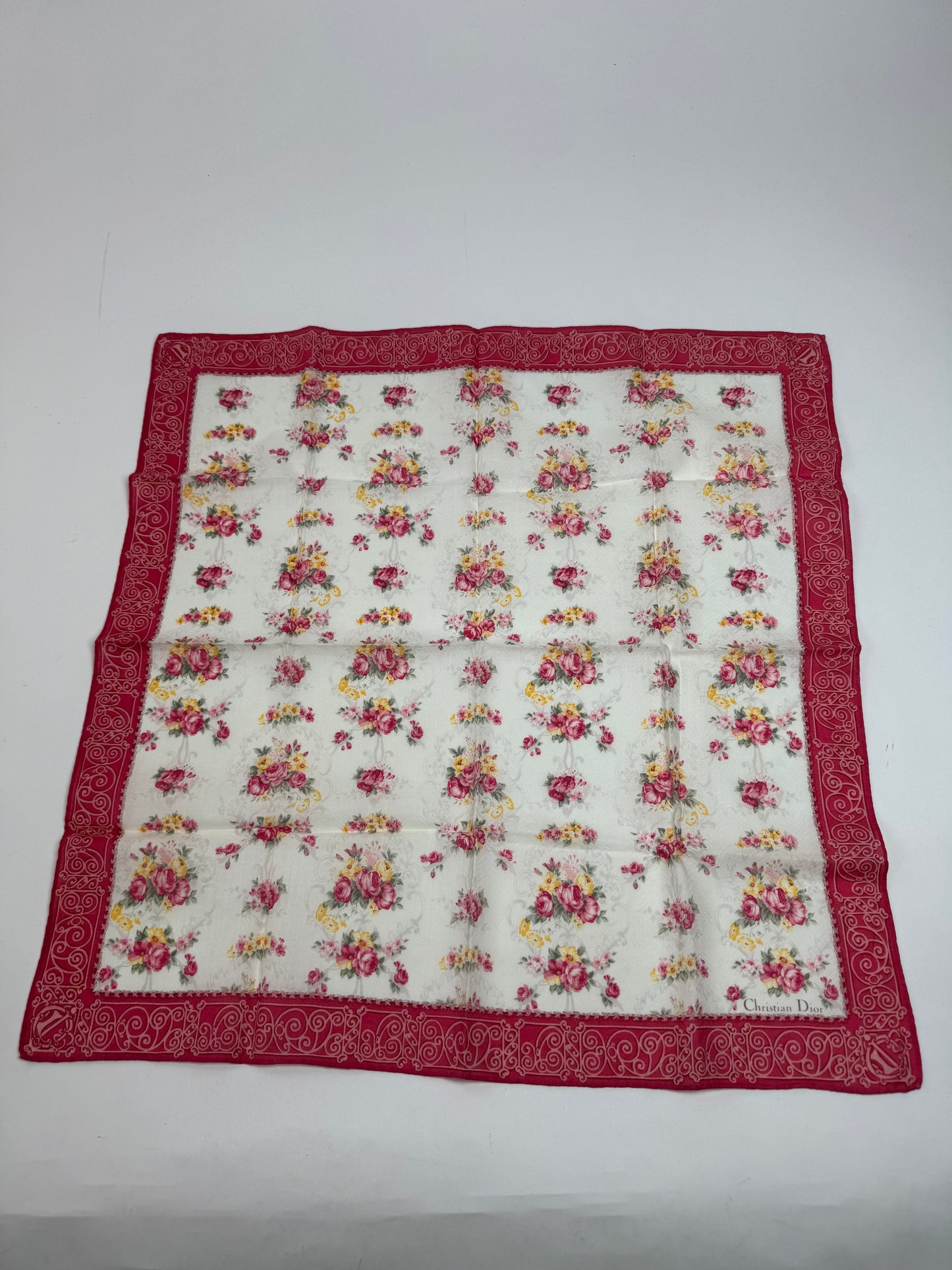 Vintage Dior Floral Silk scarf