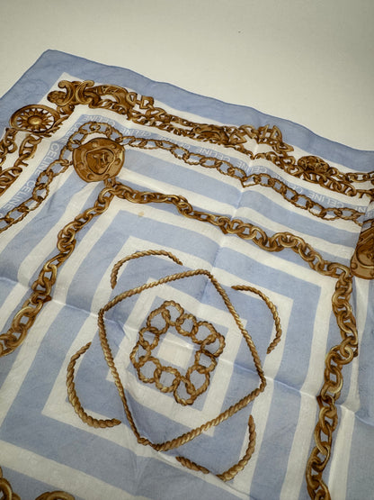 Vintage Celine Paris BaroqueScarf blue golden