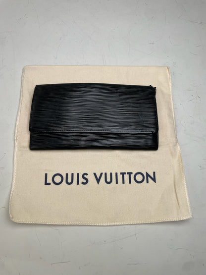 Vintage Louis Vuitton Epi Leather Clutch Black Silver