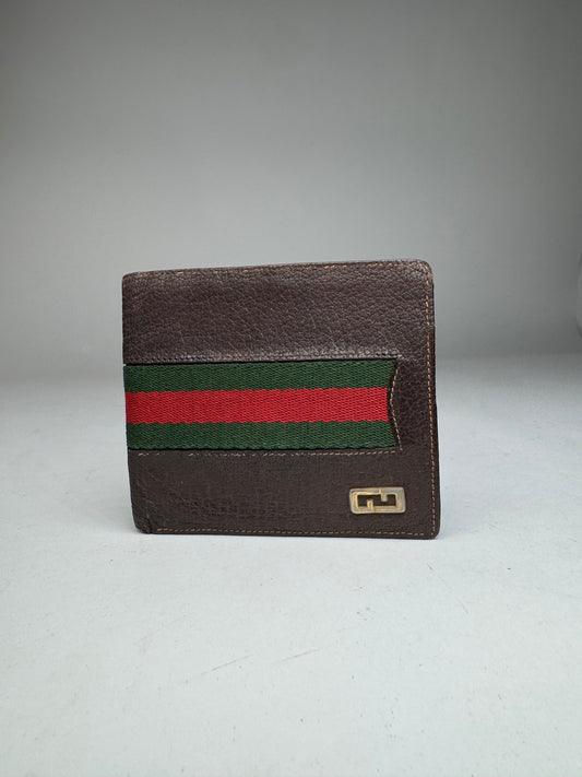 Vintage Gucci Flapable Leather Wallet Brown