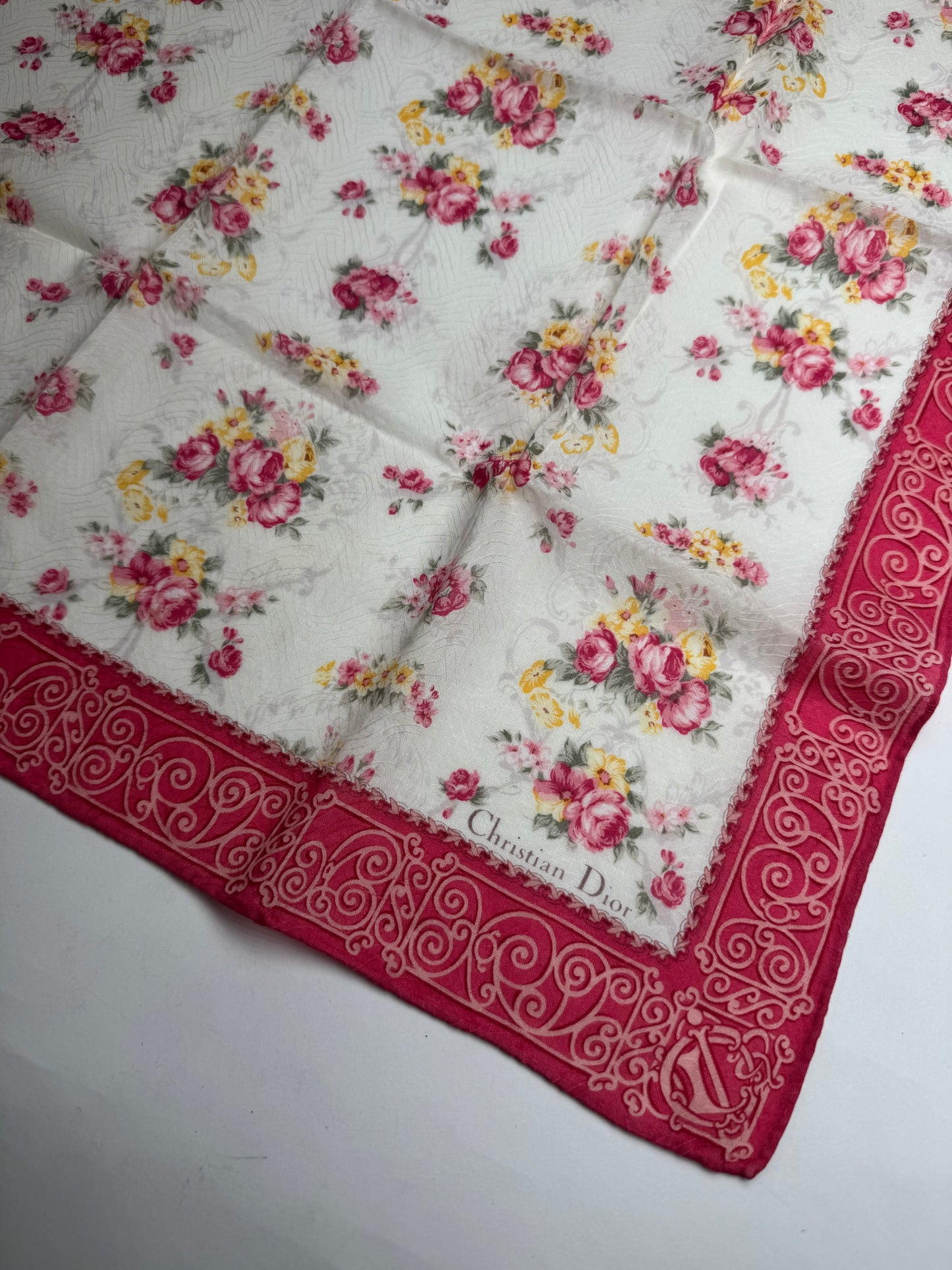 Vintage Dior Floral Silk scarf