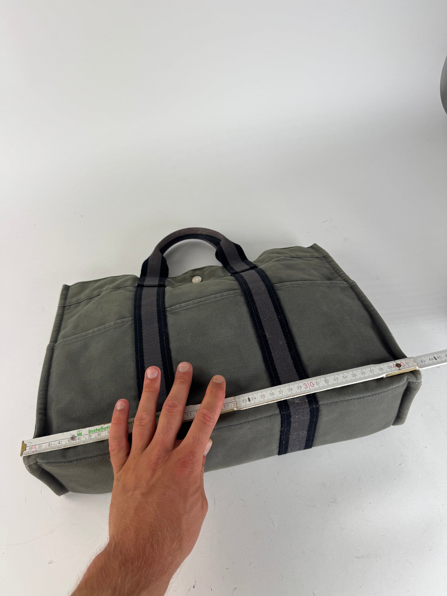 Vintage Hermes Shopper Bag Grey