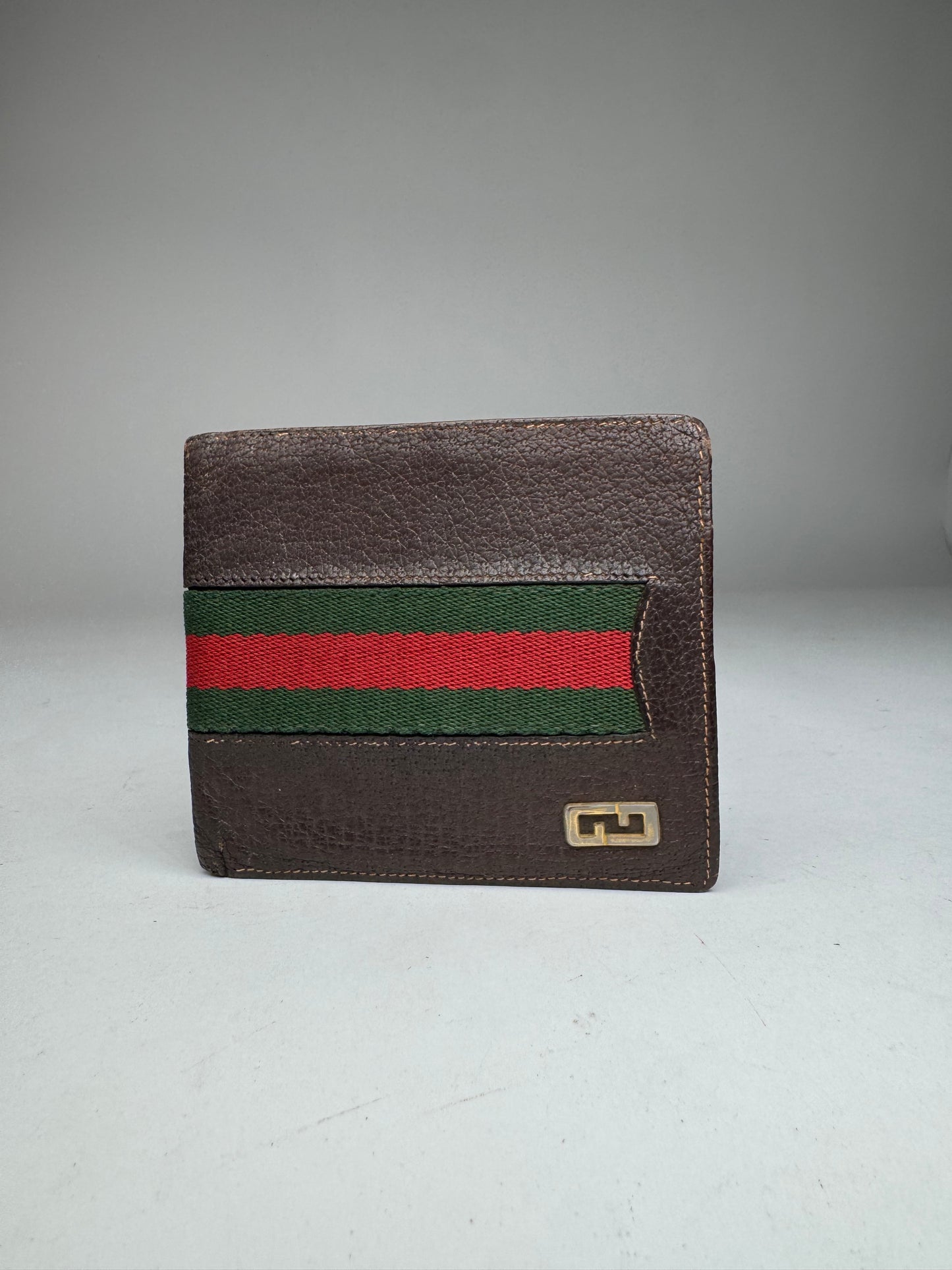 Vintage Gucci Flapable Leather Wallet Brown