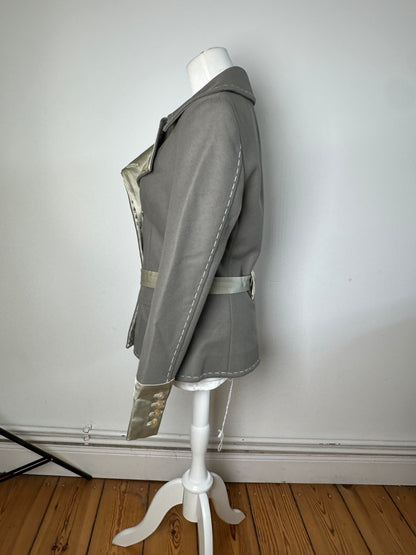 Vintage Stella McCartney Wool Satin Blazer Grey Silver M