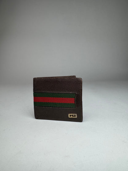 Vintage Gucci Flapable Leather Wallet Brown