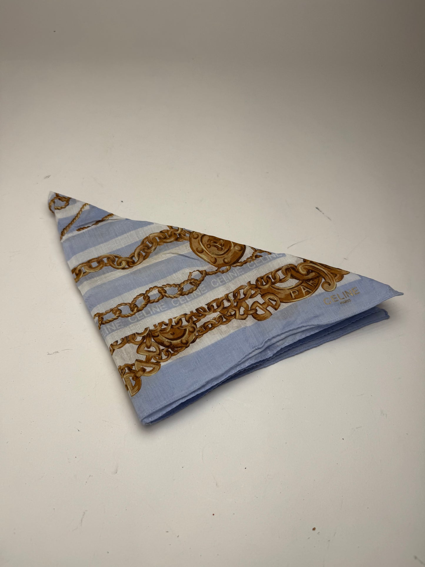 Vintage Celine Paris BaroqueScarf blue golden