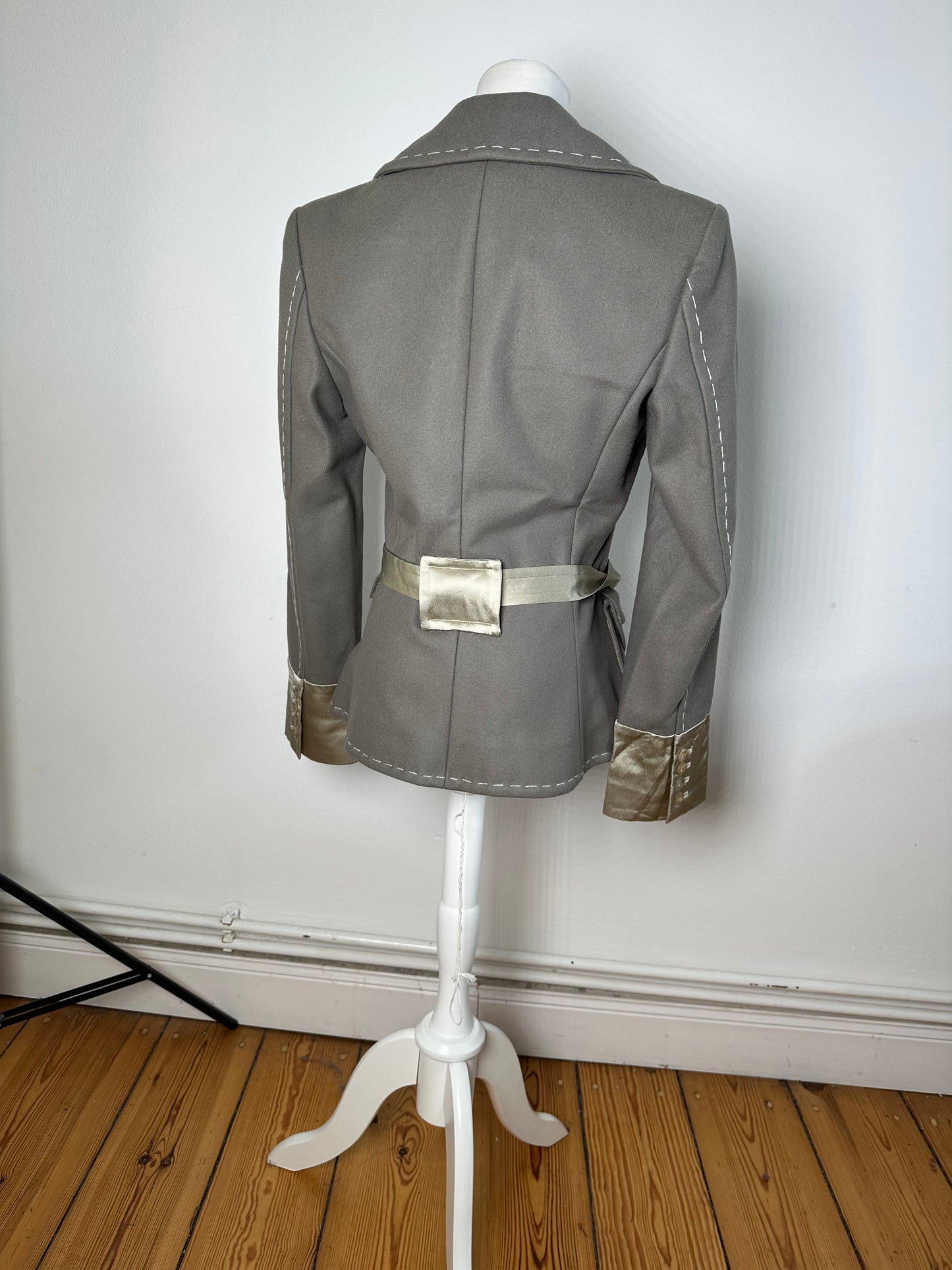 Vintage Stella McCartney Wool Satin Blazer Grey Silver M