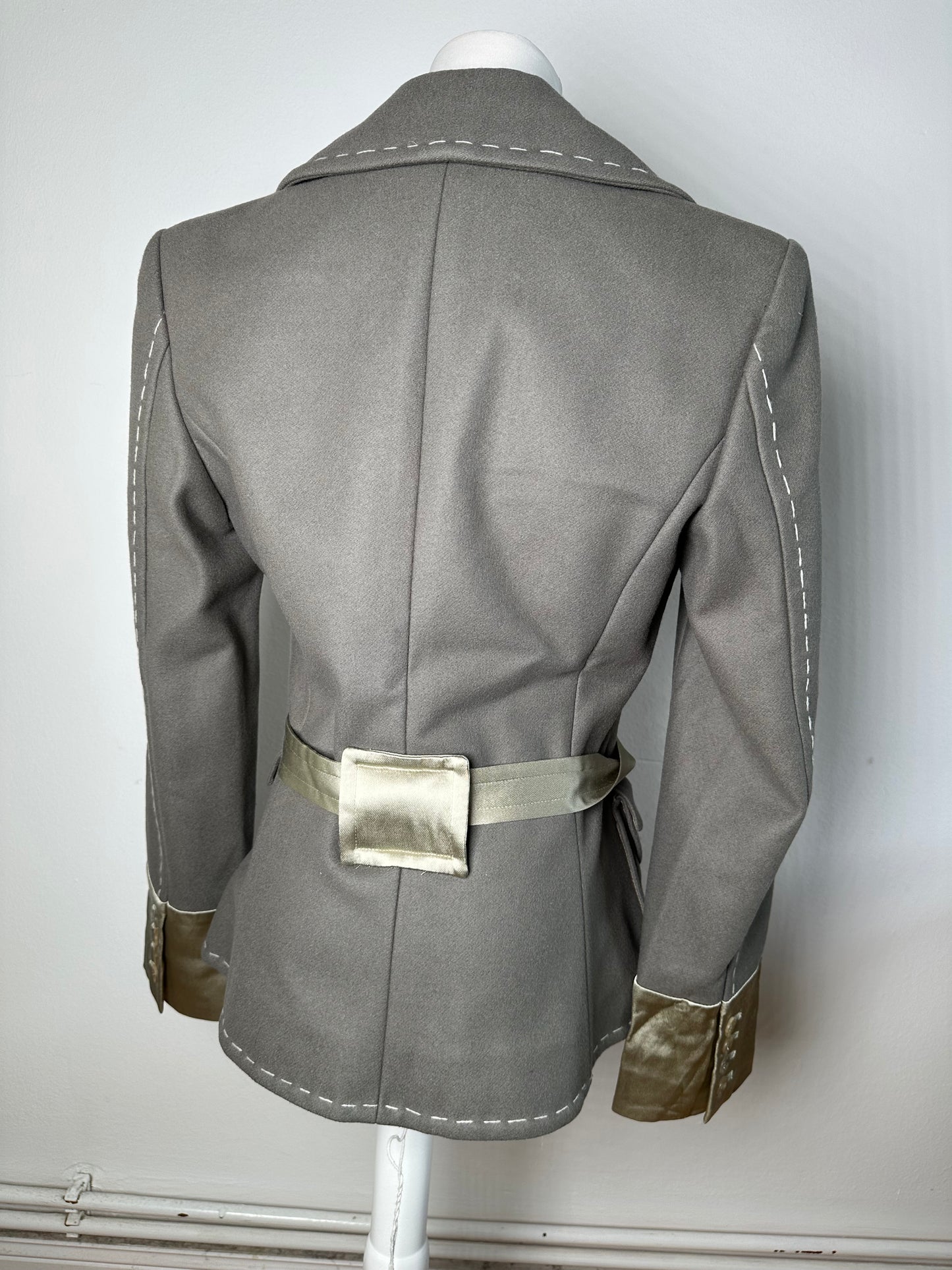 Vintage Stella McCartney Wool Satin Blazer Grey Silver M
