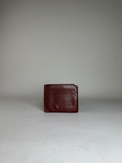 Vintage Ferragamo Leather Wallet Brown Gold Snap