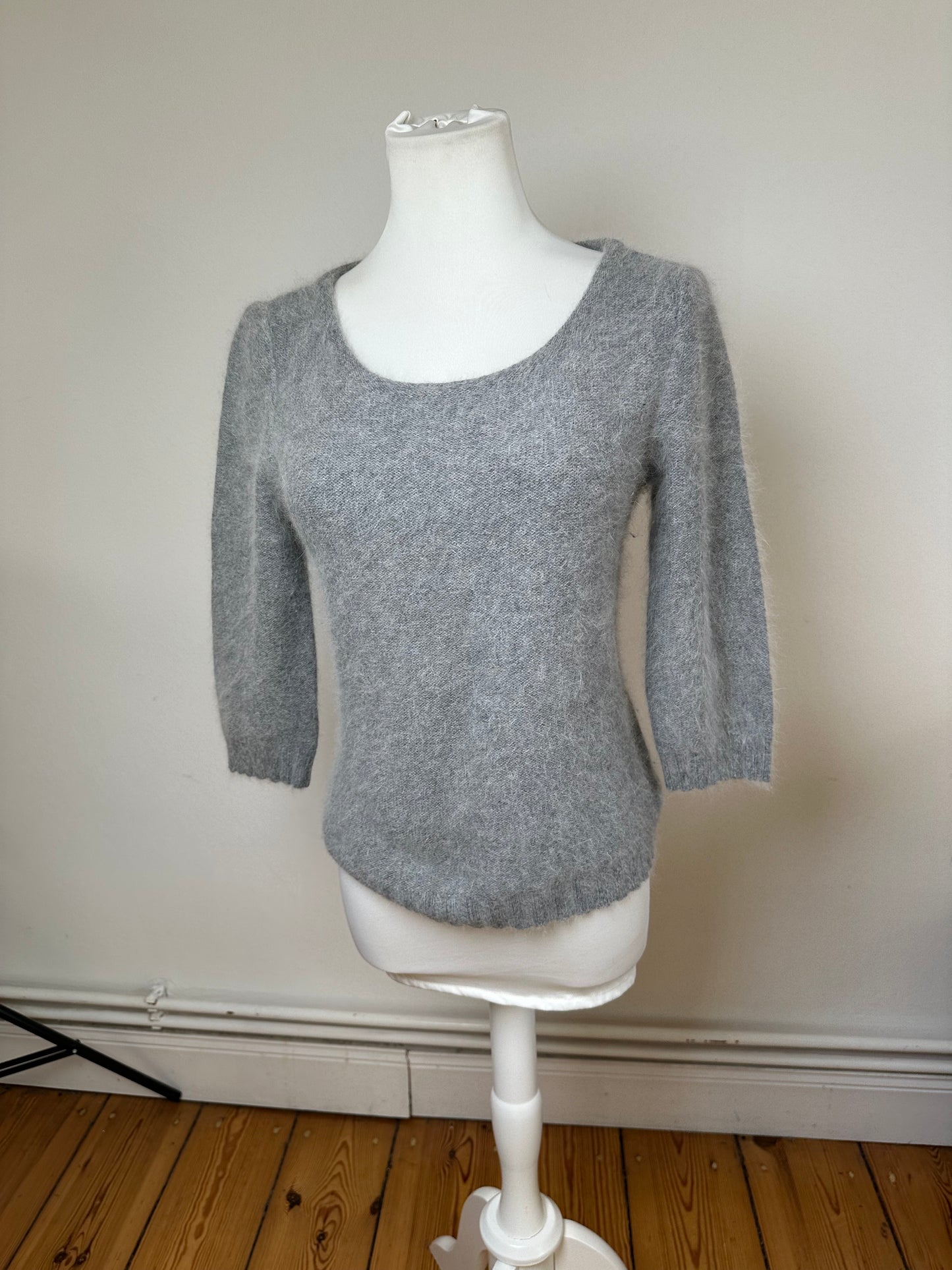 Vintage Balenciaga La Mode Angora Wool Knit Pullover Grey M