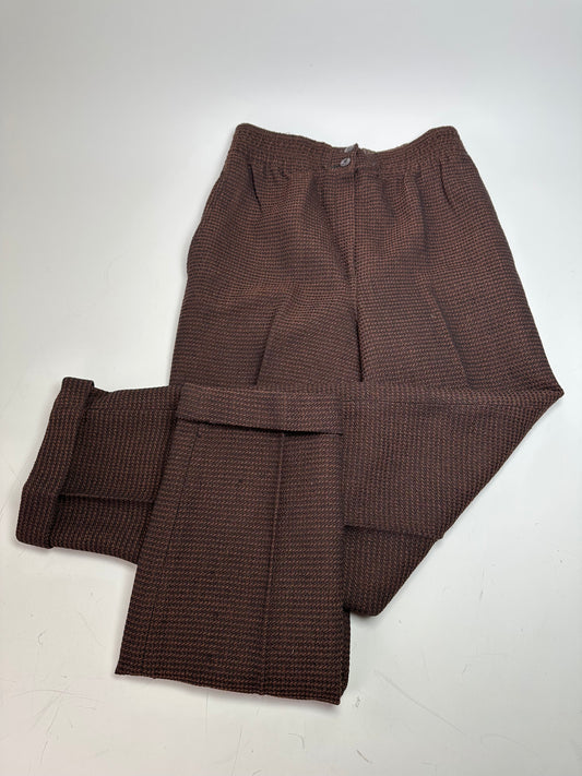 Vintage Fendi Woven Trousers Brown