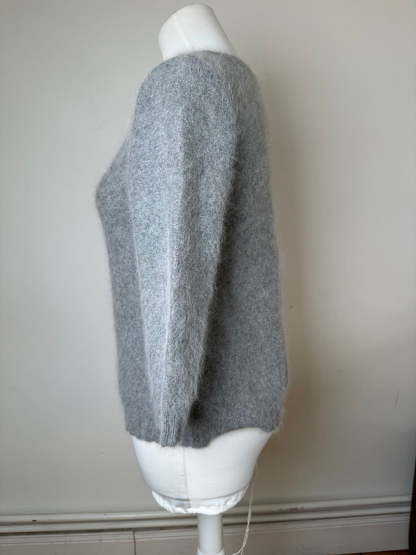 Vintage Balenciaga La Mode Angora Wool Knit Pullover Grey M