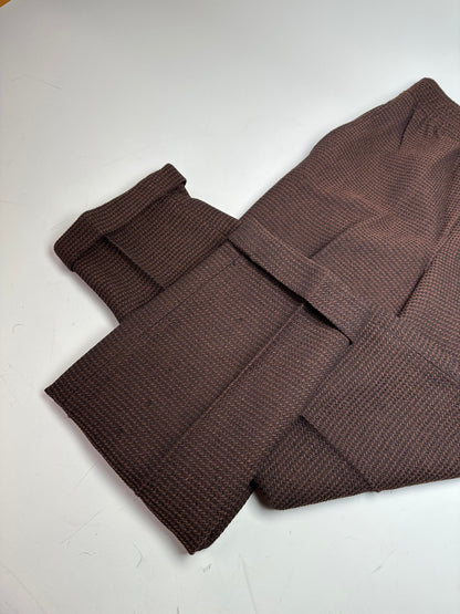 Vintage Fendi Woven Trousers Brown