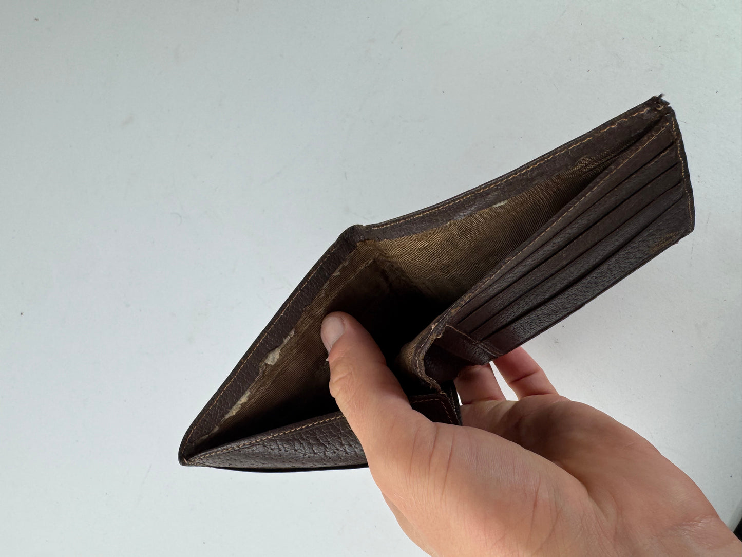 Vintage Gucci Flapable Leather Wallet Brown