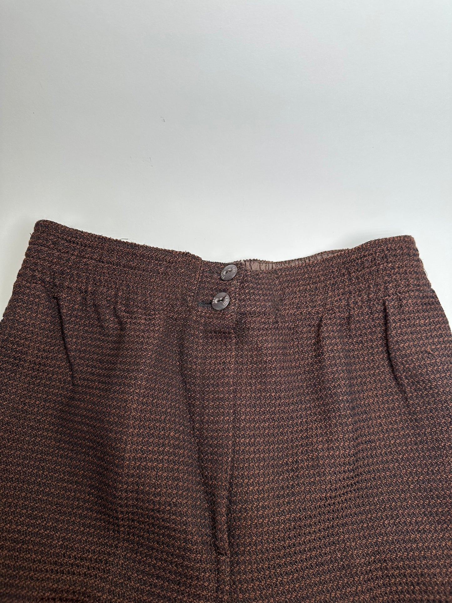 Vintage Fendi Woven Trousers Brown