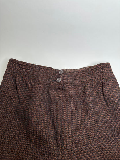 Vintage Fendi Woven Trousers Brown
