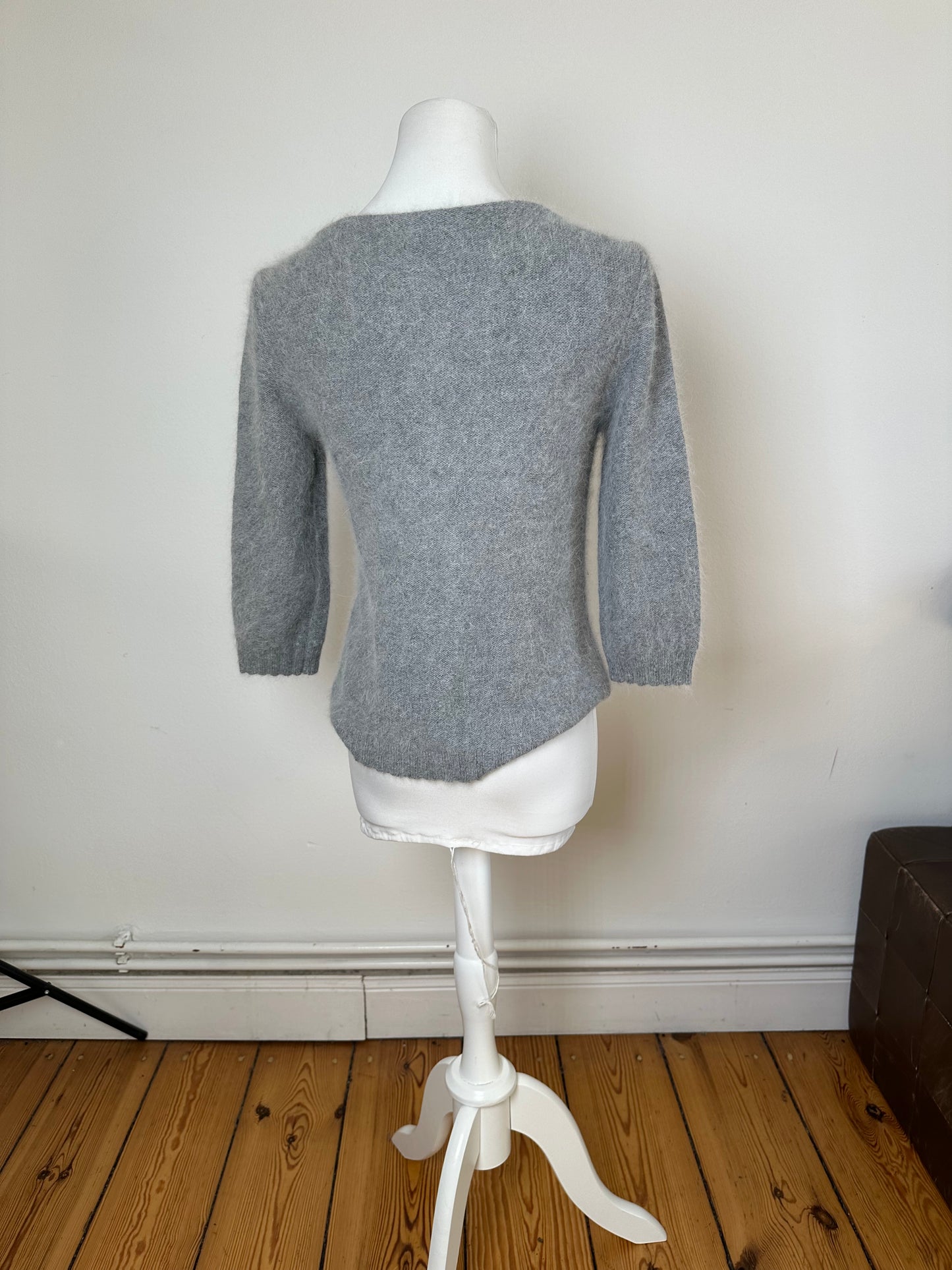 Vintage Balenciaga La Mode Angora Wool Knit Pullover Grey M
